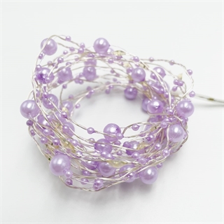 LED-lyskæde med lilla perler og lilla lys – 2 m eller 3 m